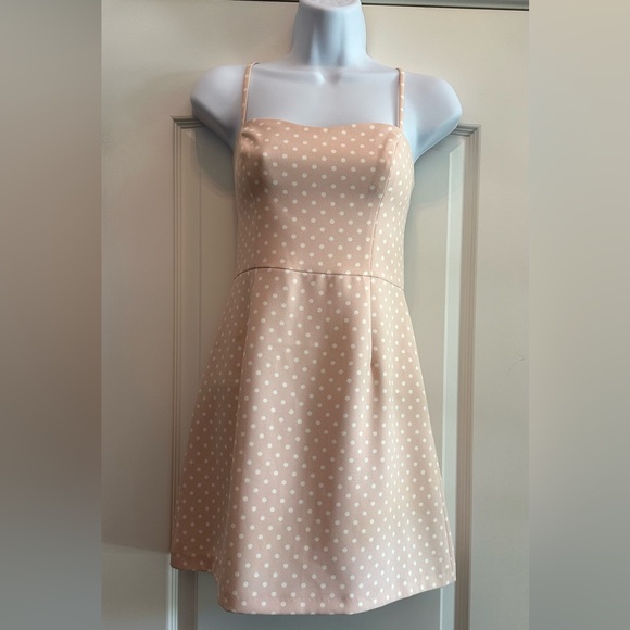 French Connection pale pink polka dot mini dress - Picture 7 of 13